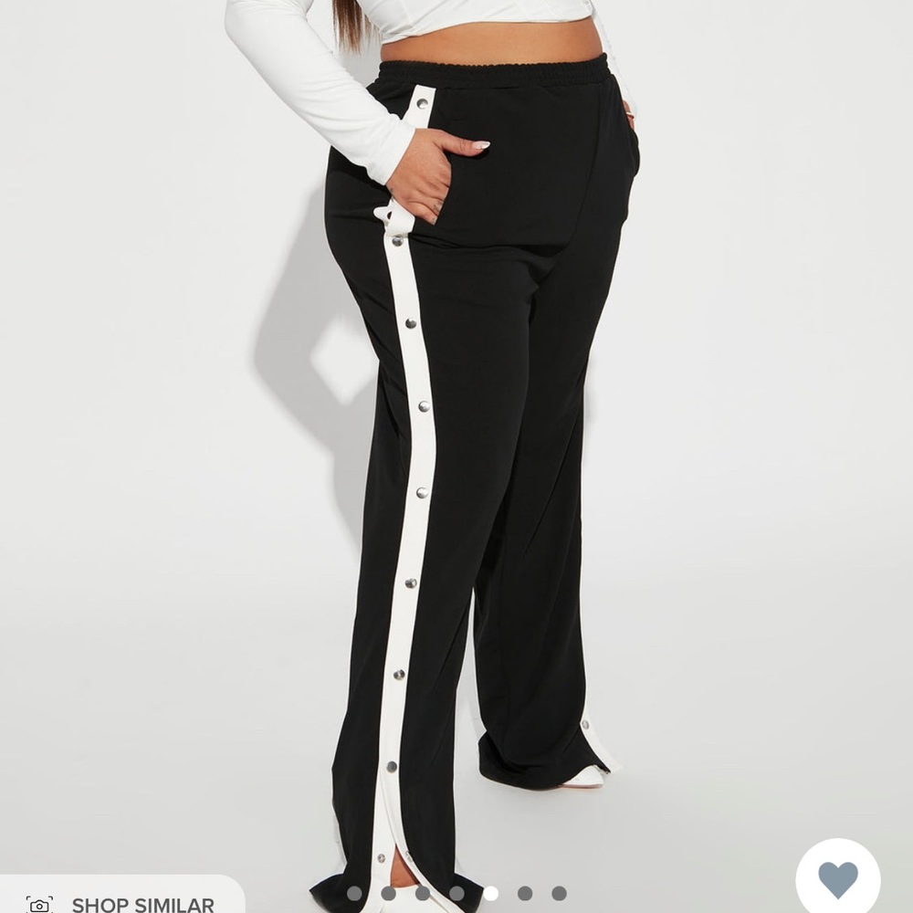 Straight leg snap button pants
